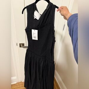 3.1 Phillip Lim Cotton Voile Sleeveless Midi Dress with smocking